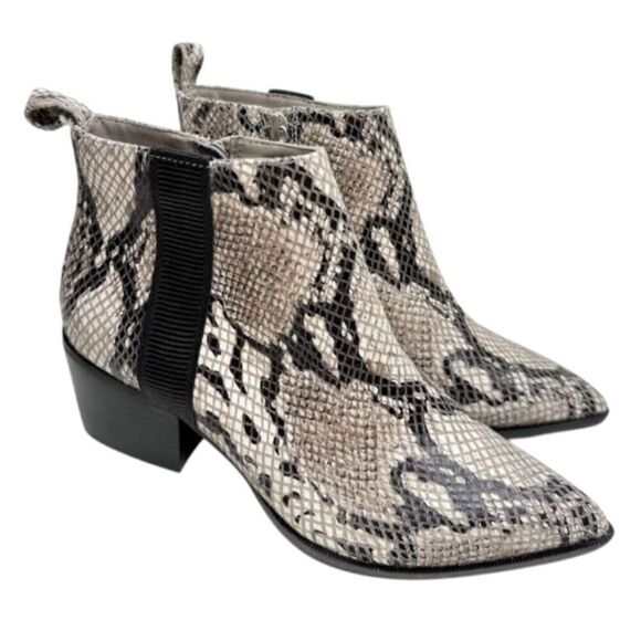 Linea Paolo Boots Size 5 Leather Snake Print Pointed Toe Booties New - Picture 1 of 11